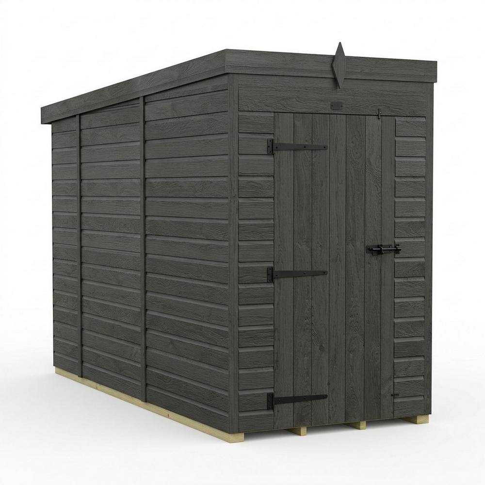 Buttercup Farm 4ft x 10ft Composite Pent Garden Shed Single Door No Windows - Grey