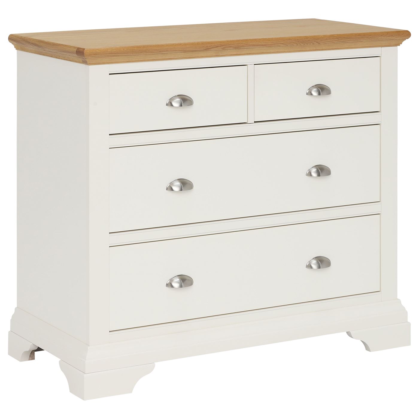 Carrington 2+2 Drawer Chest, Ivory and Oak