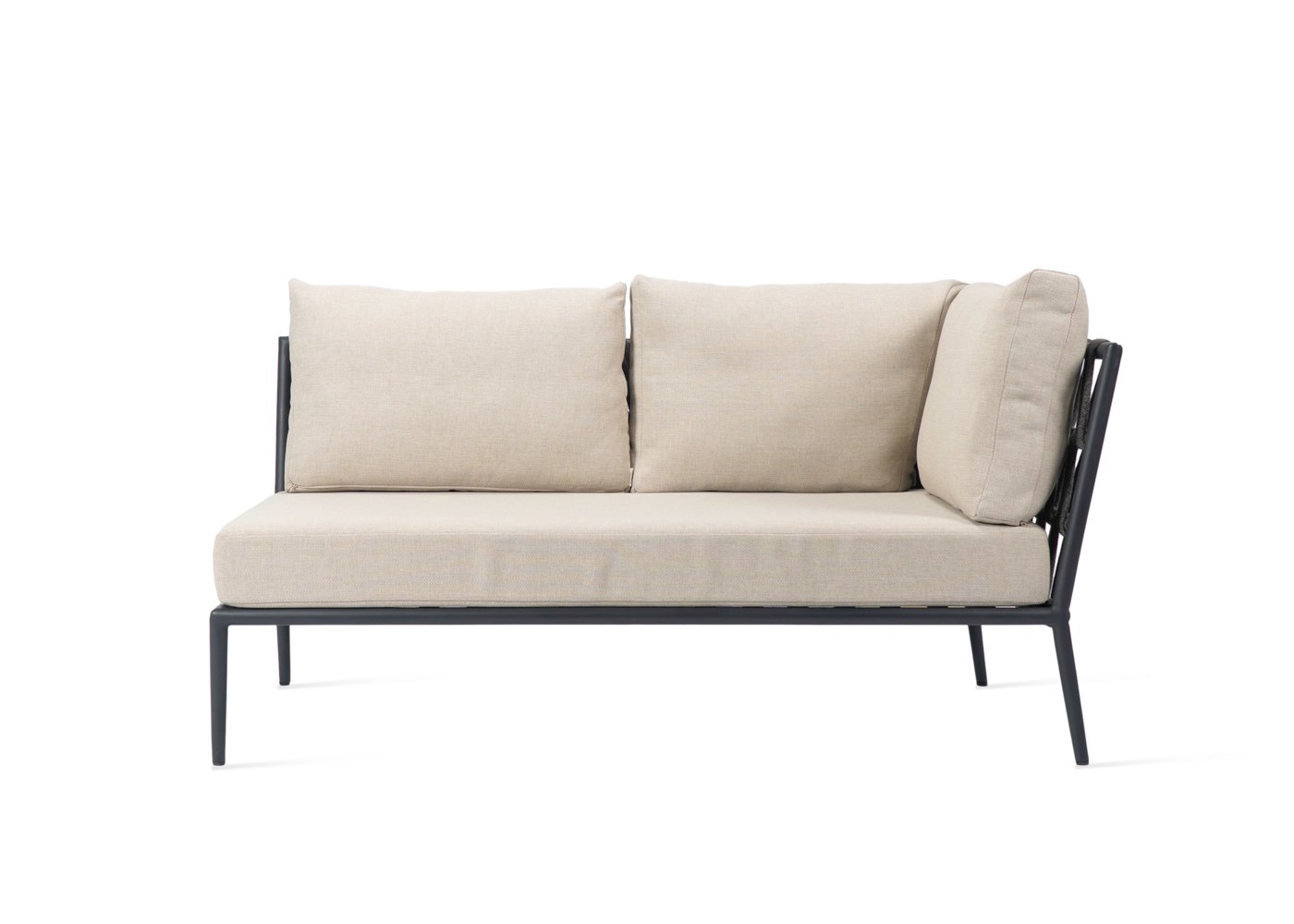 Vincent Sheppard Leo Modular Outdoor Sofa Right Hand Corner Section Almond Fabric