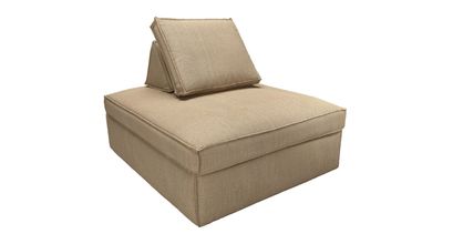 Harry Large Pouffe with bolster cushion in Flax Pure Belgian Linen - sofa.com