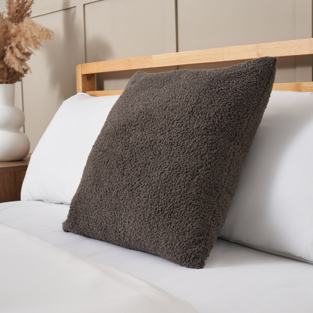 Really Soft Teddy Bear Fleece Cushion, Grey