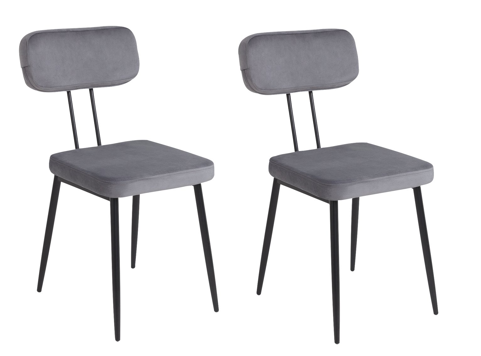 Argos Home Beatrice Pair of Velvet Dining Chairs - Grey