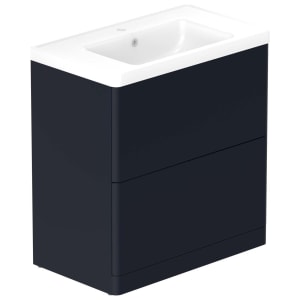 Nexa By VADO Veva Midnight Blue Freestanding Vanity Unit with Ceramic Basin - 800mm