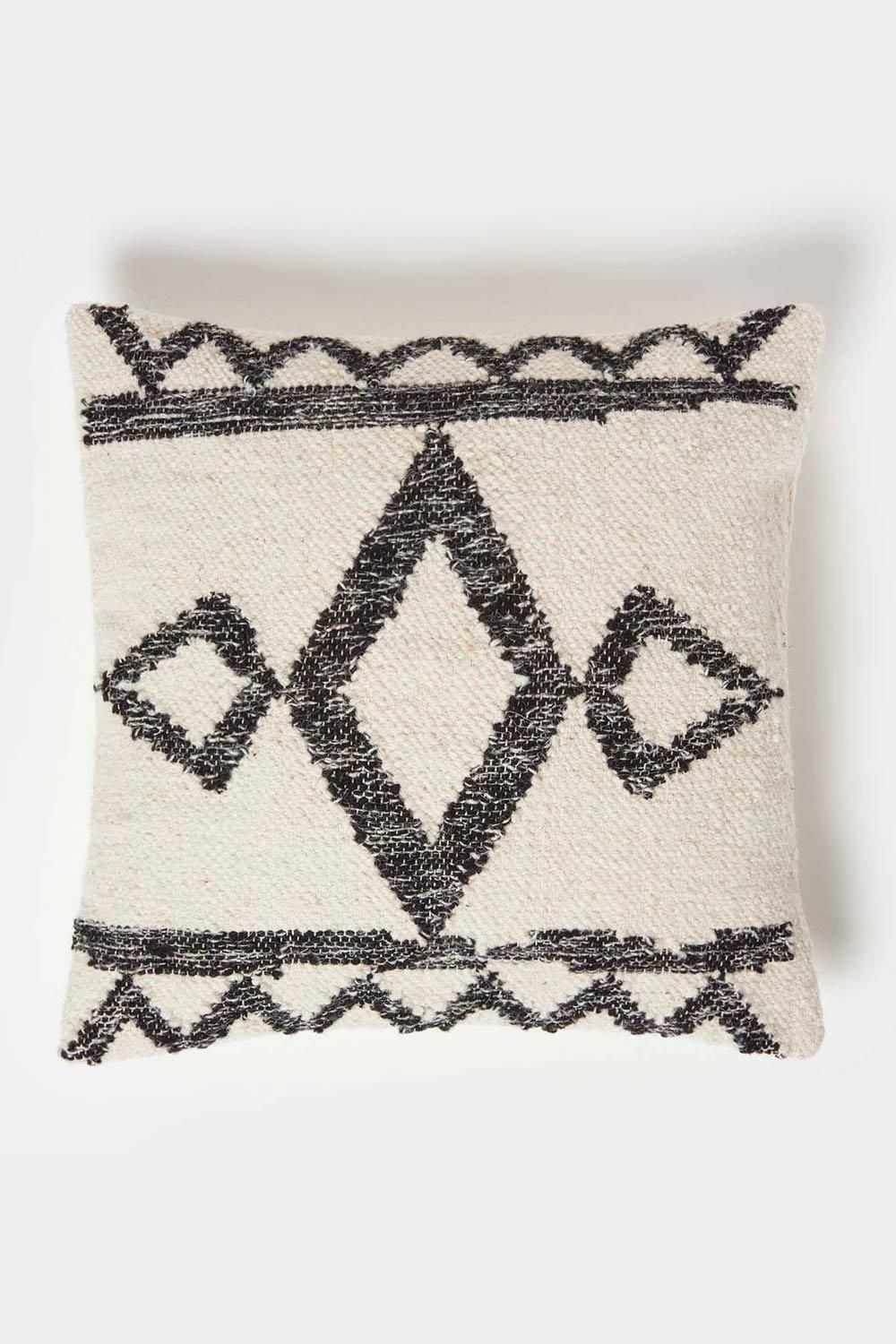 Homescapes Koba Handwoven Traditional Black & Cream Cushion
