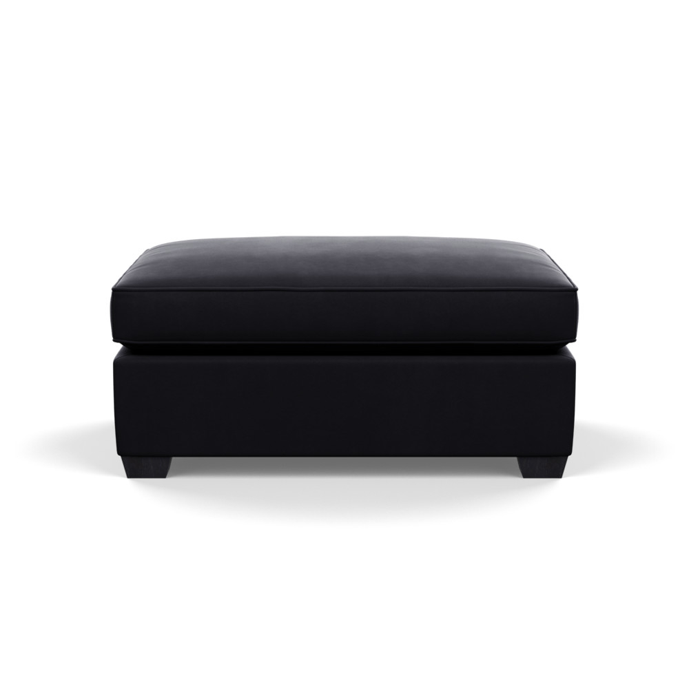 Heal's Torino Footstool Velvet Black Black Feet