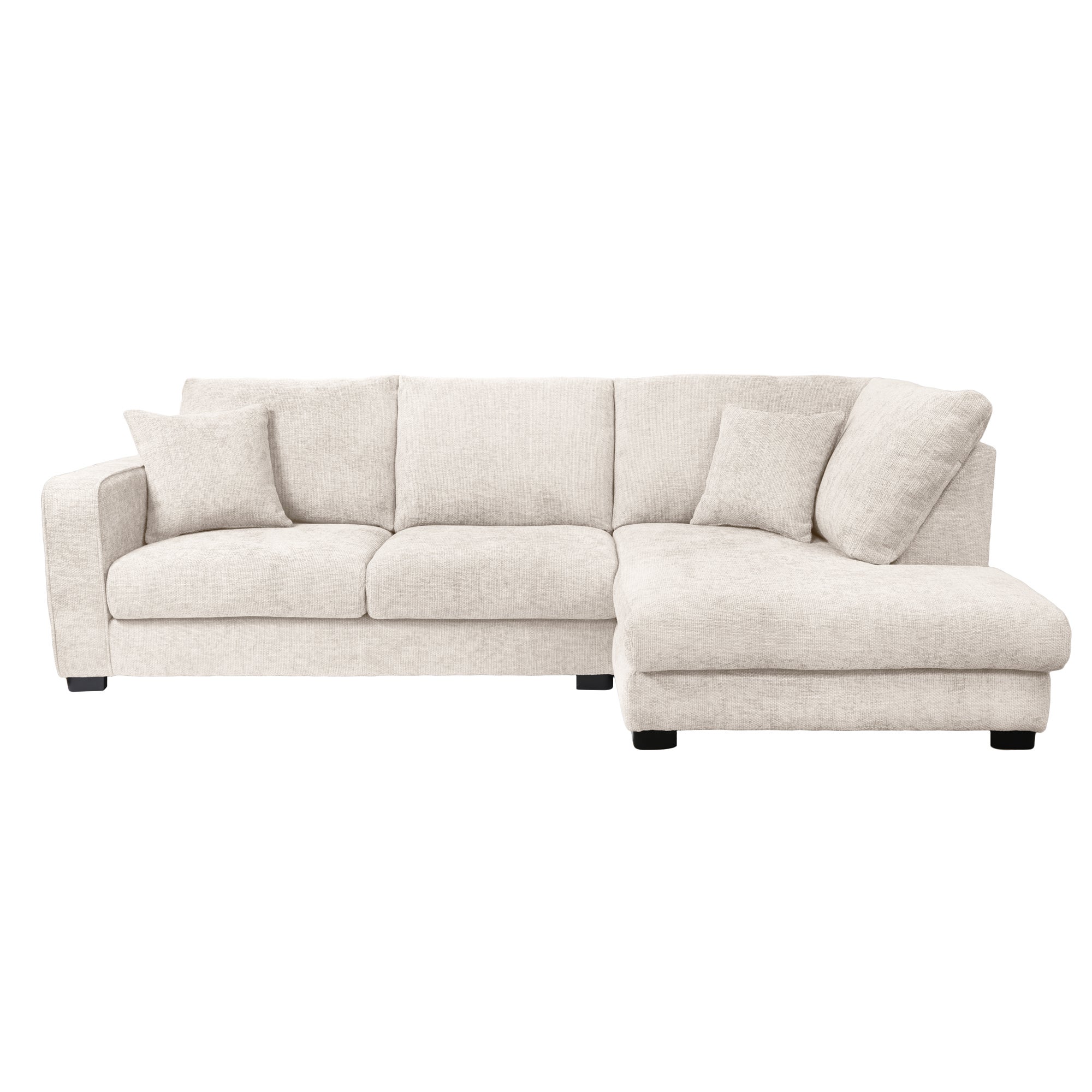 Carson Chunky Chenille Right Hand Corner Sofa Cream
