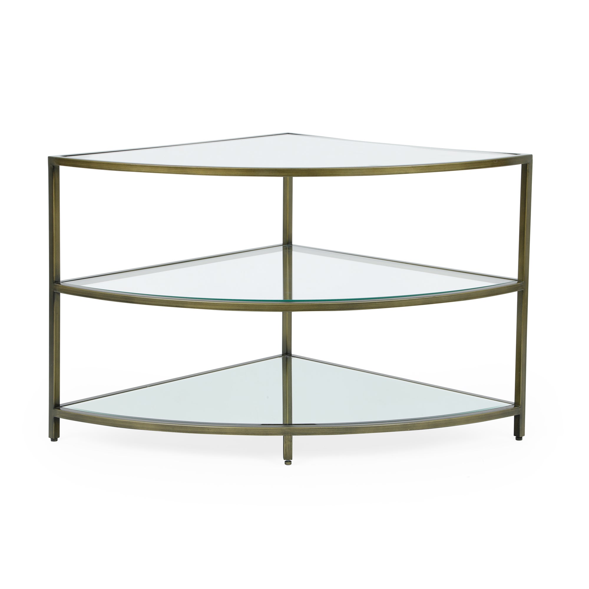Claudia Brass Effect Corner TV Stand Gold