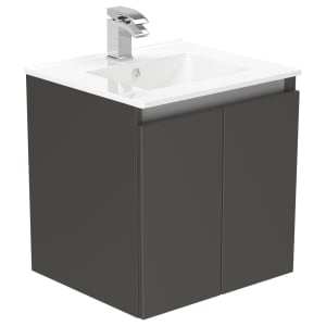 Newland Midnight Mist Basin Suspended Double Door Unit - 500mm