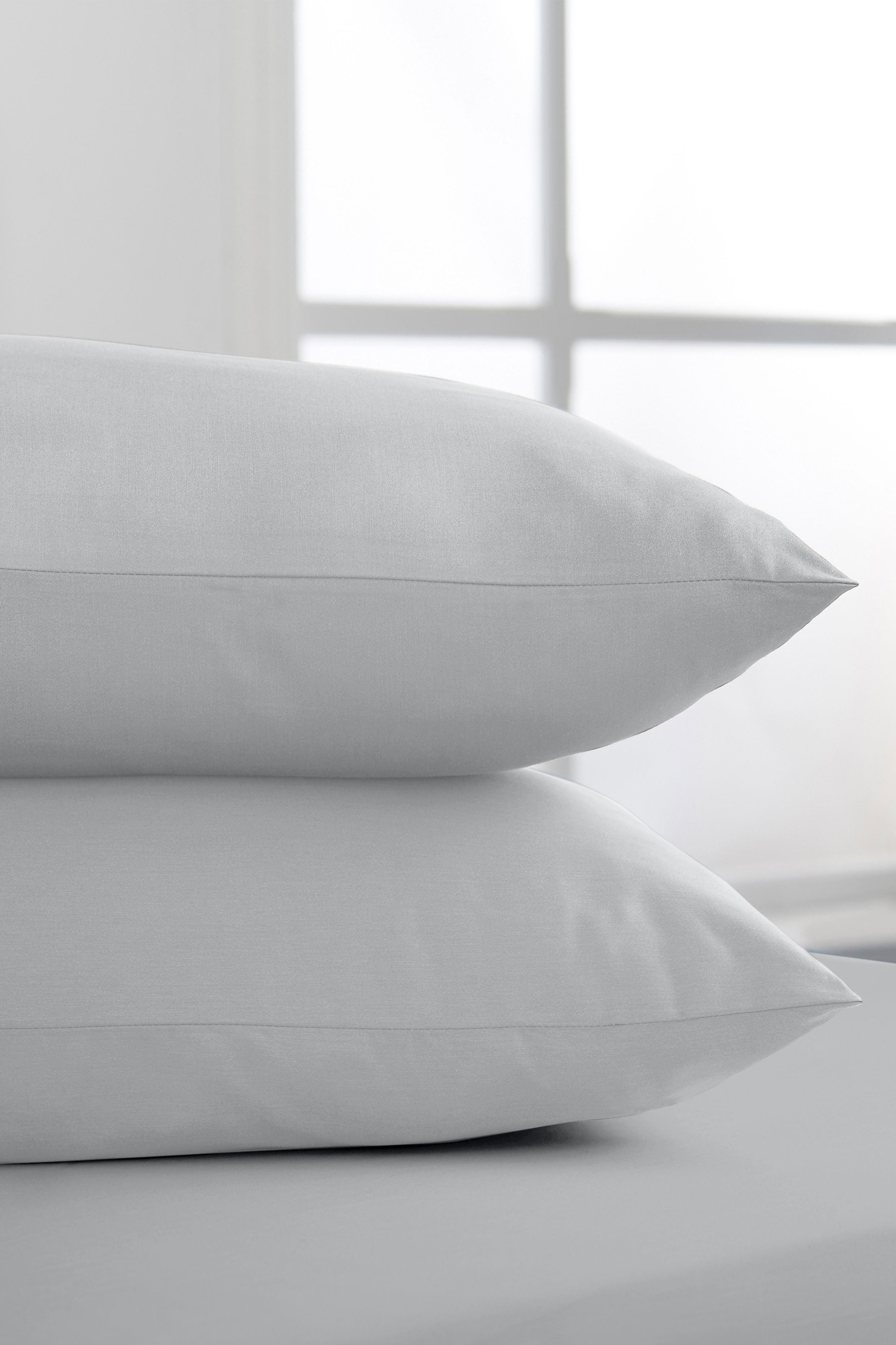 Bianca 400 Thread Count Cotton Sateen Standard Pillowcases in Grey