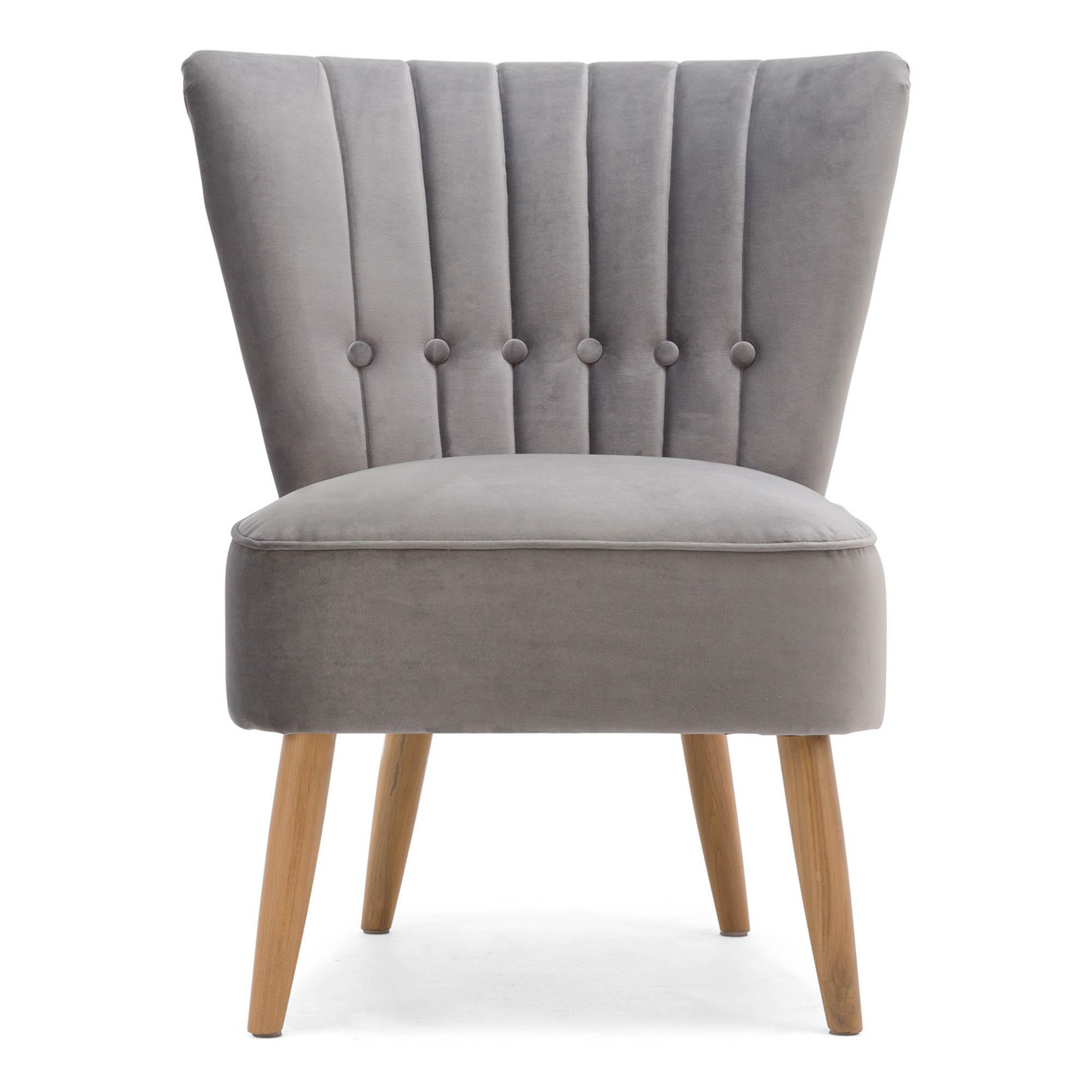 Isla Velvet Cocktail Chair - Light Grey Grey
