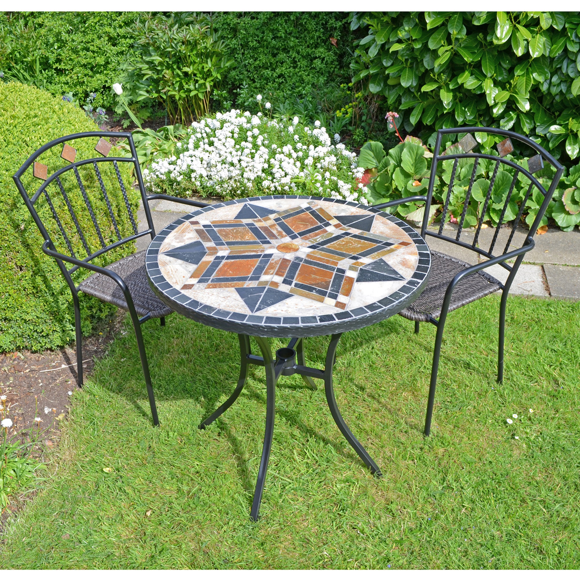 Dallas 76cm Bistro Table Set with 2 Mayfield Chairs
