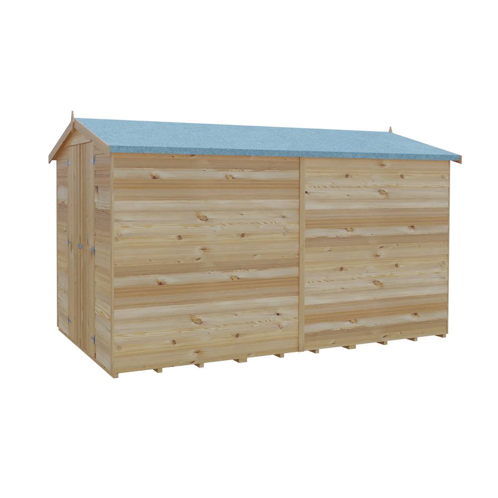 Shires Overlap 10 x 6 Dip Treated Apex Shed Double Door No windows in Brown 5