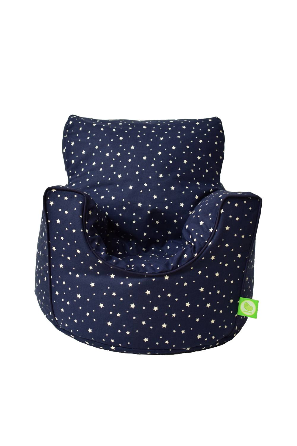 Bean Lazy Cotton Navy Stars Bean Bag Arm Chair with Beans Child / Teen size in Dark Blue