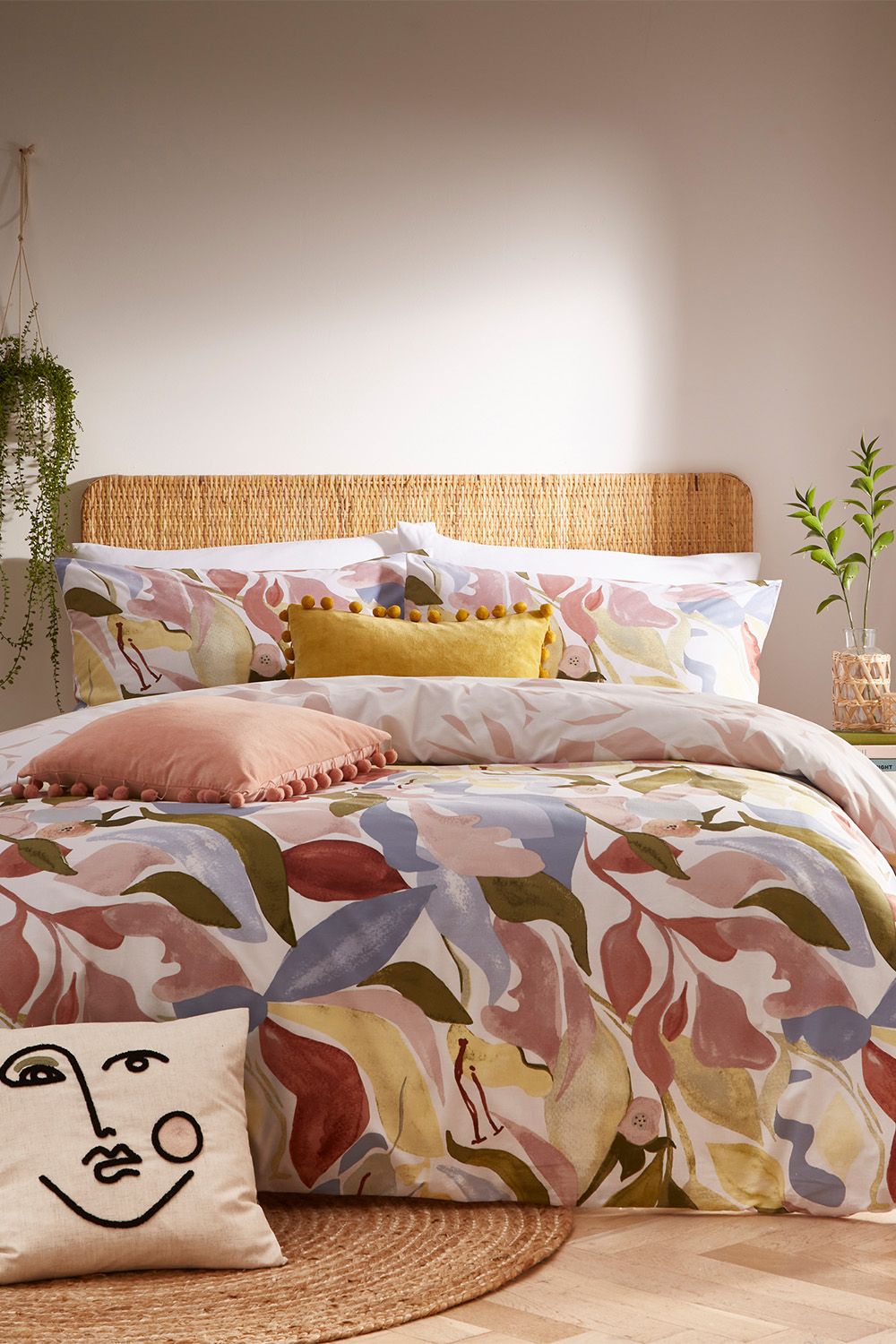 Furn Amarosa Abstract Floral Reversible Duvet Cover Set in Pink