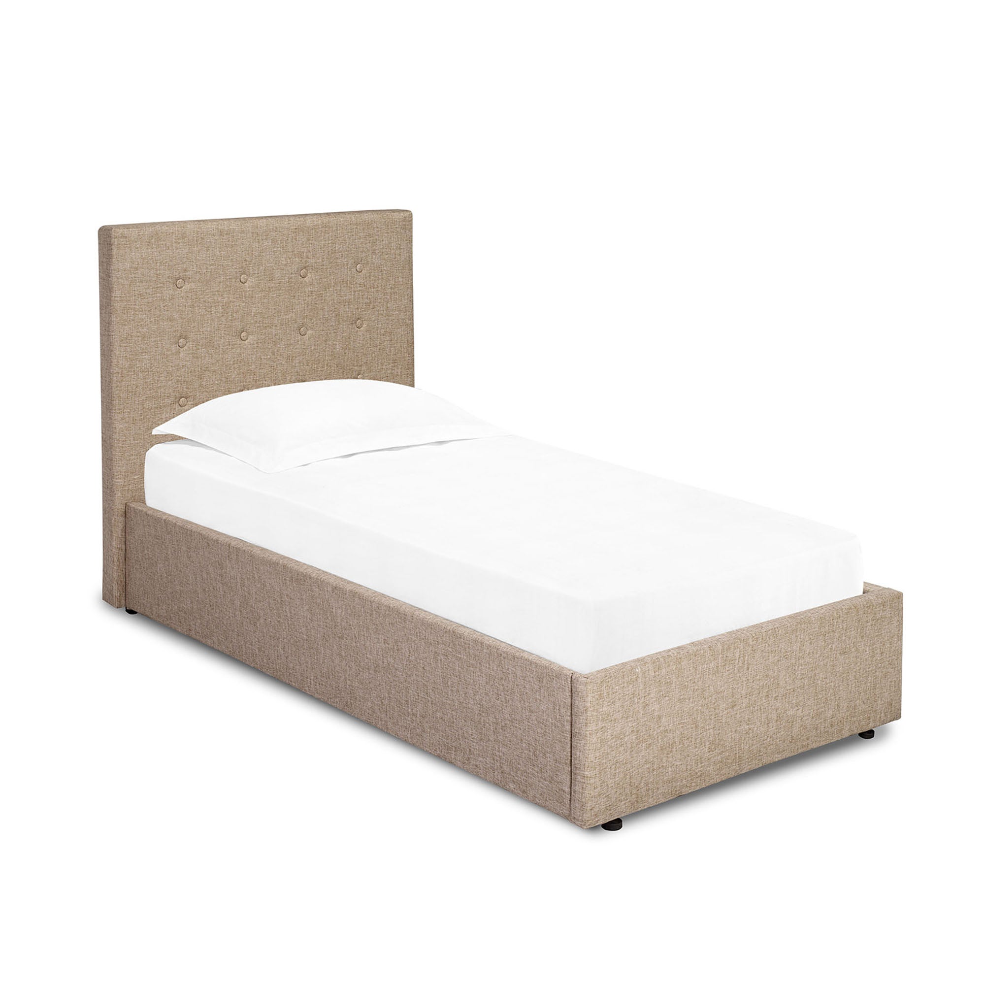 Lucca Beige Upholstered Bed Frame Beige