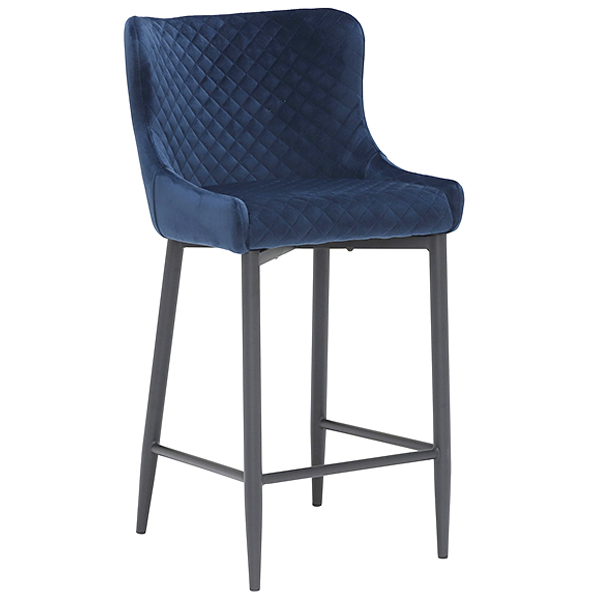 Rivington Fabric Counter Stool  Dark Blue