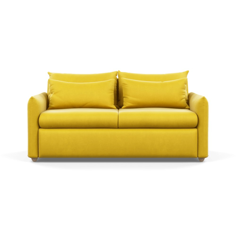 Heal's Pillow Sofa Bed Varese Velvet Alchemilla Natural Feet
