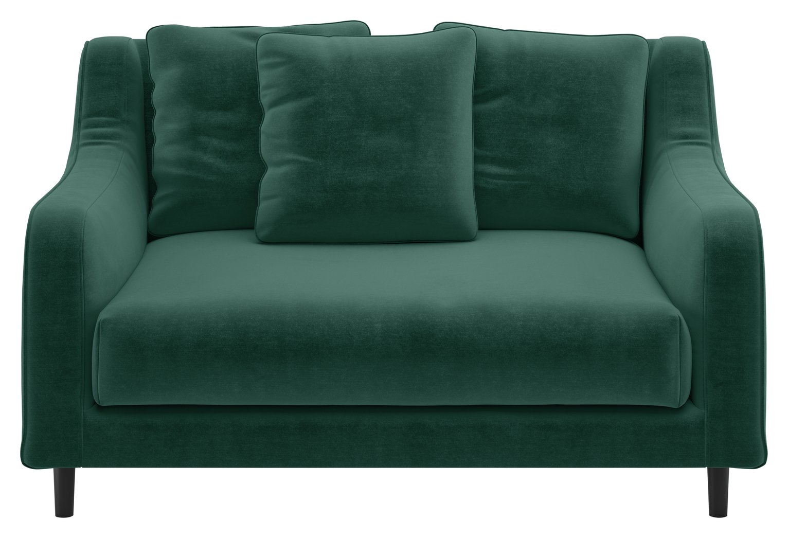 Habitat Swift Velvet Cuddle Chair - Emerald Green