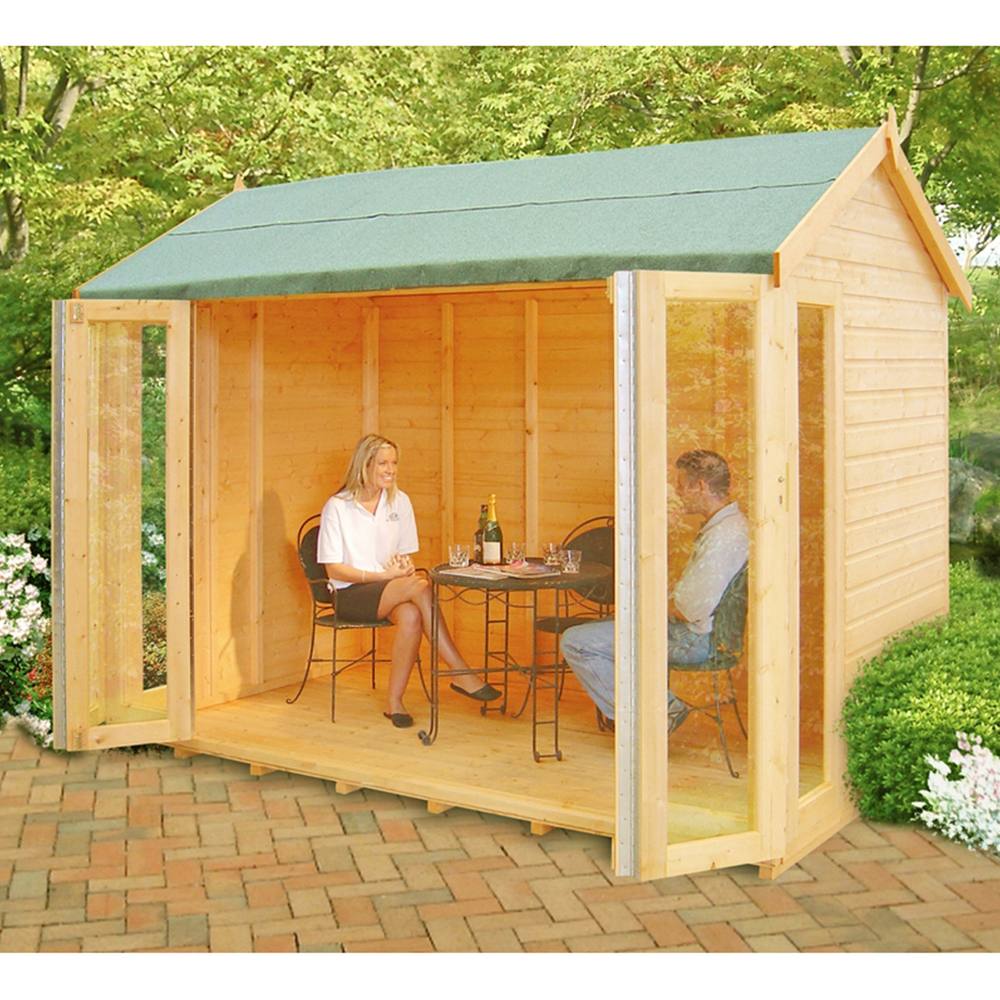 Shires Blenheim Shiplap Summerhouse Garden Sun Room Approx 10 x 8 Feet in Brown