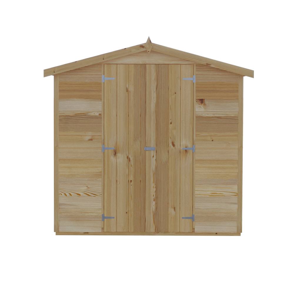 Shires Overlap 10 x 6 Dip Treated Apex Shed Double Door No windows in Brown 2