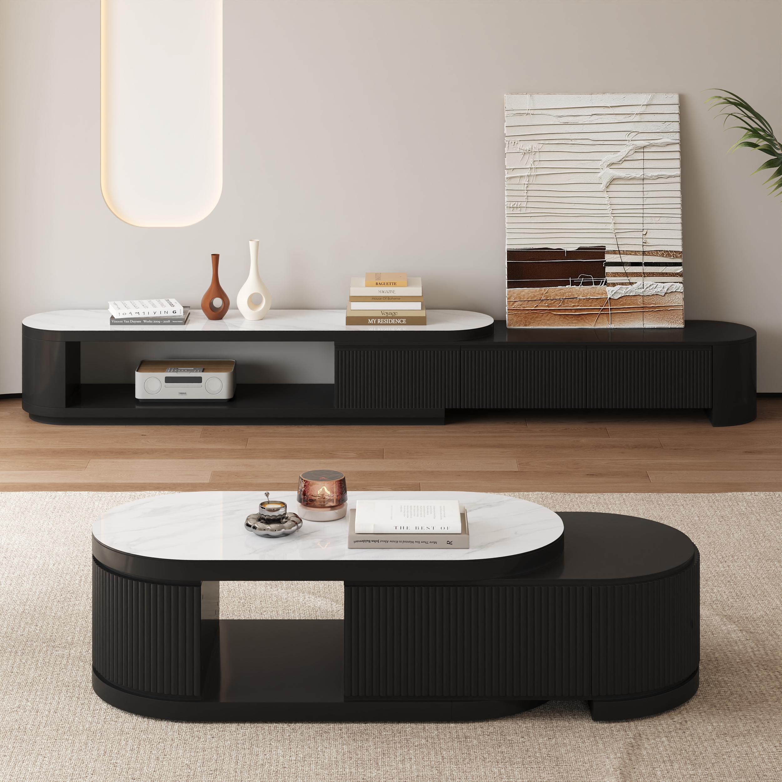 Velar 1803 mm Extendable TV Stand & Coffee Table Set