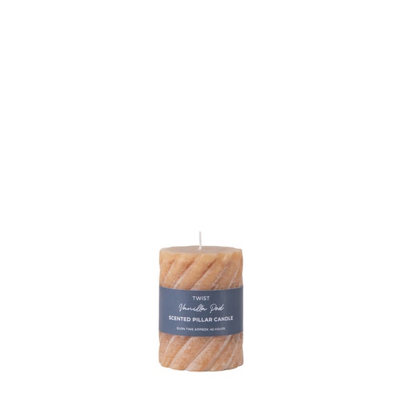 Cedar & Sage Set of 2 Vanilla Twist Pillar Candles
