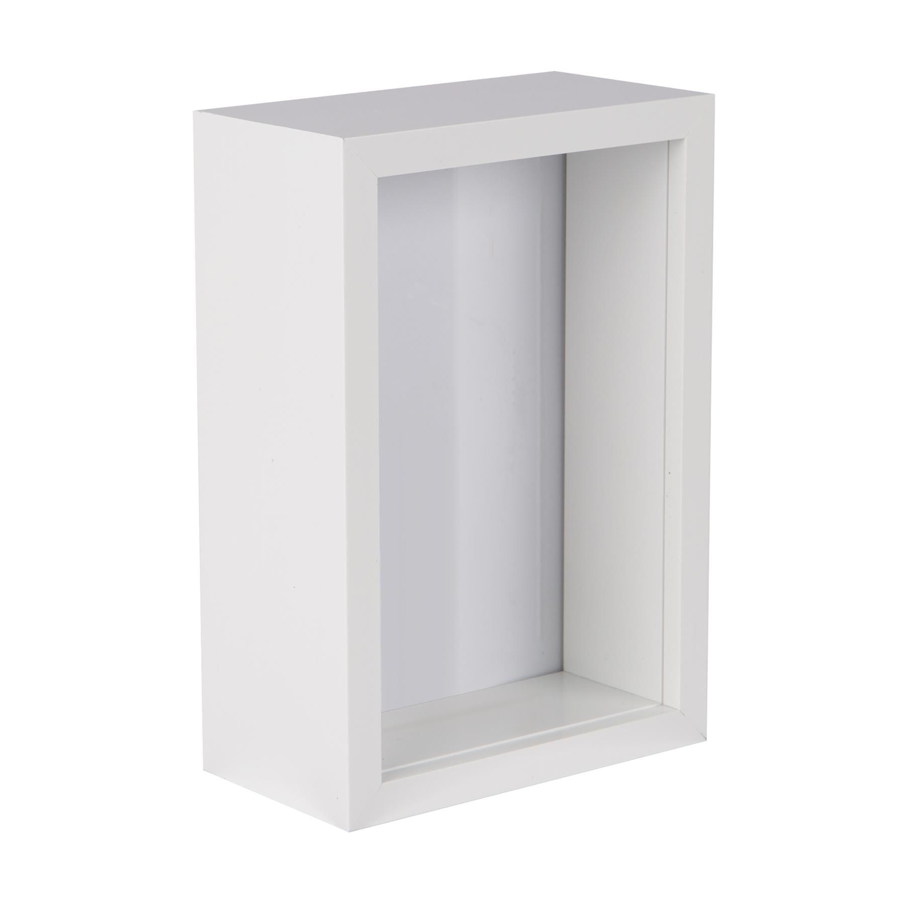 Nicola Spring 3D Deep Box Photo Frame - 4 x 6" in White