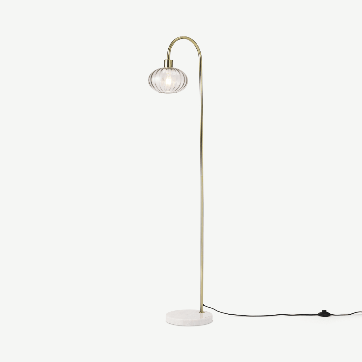 Tilbury Floor Light, Blush, Grey & Antique Brass