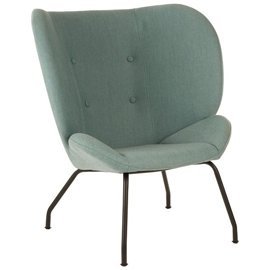Giausar Metal Legs Chair In Green Fabric