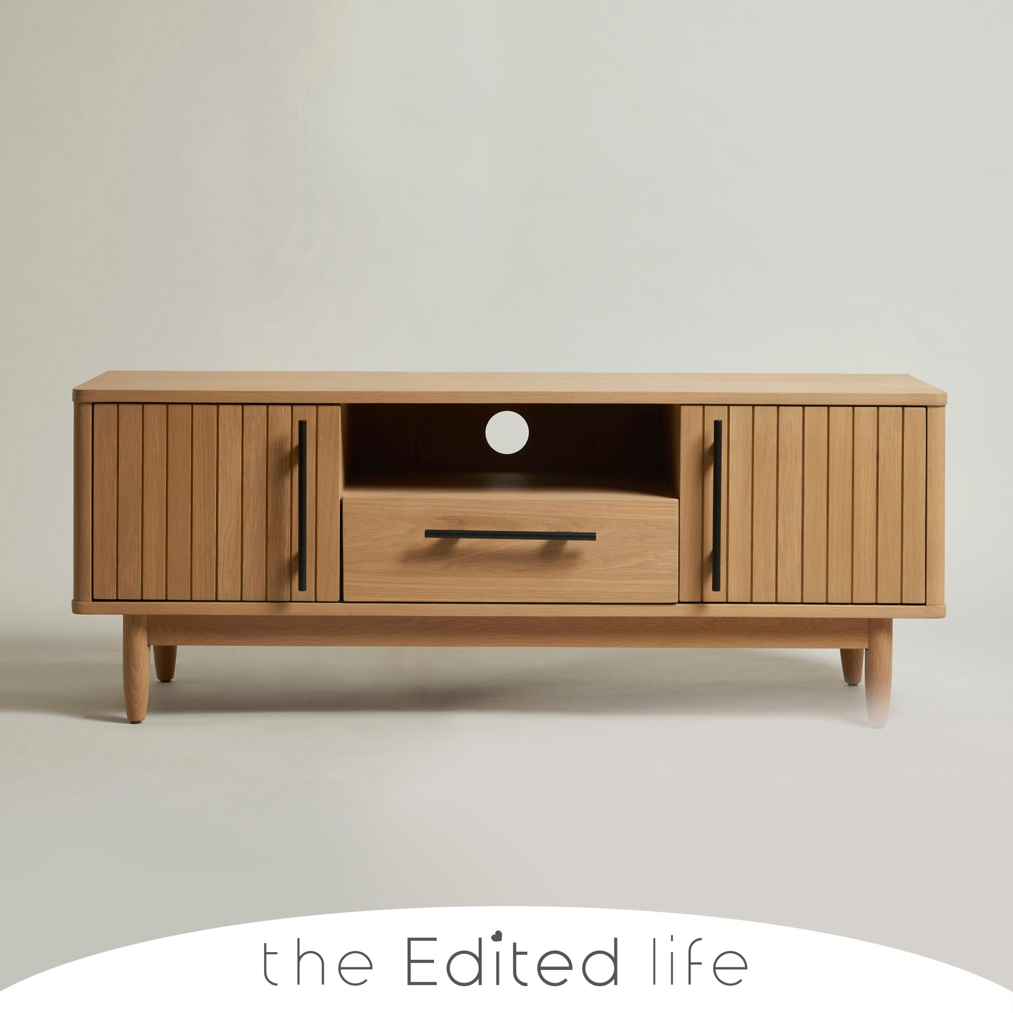 Akina Oak Wide TV Stand Brown