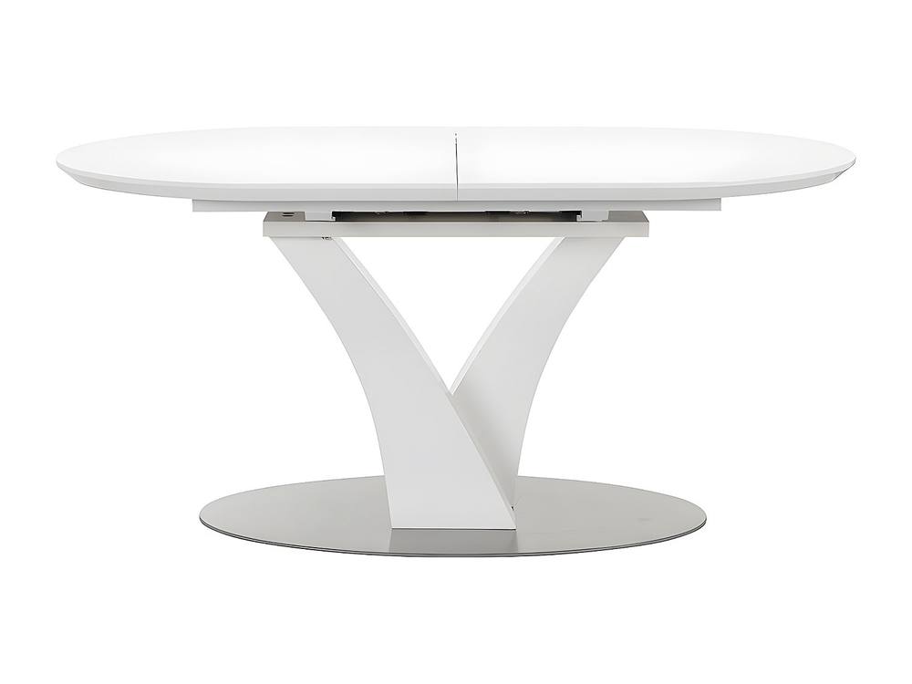 Vente-unique Extendable Dining Table for 6 To 8 People - MDF & Stainless Steel in White