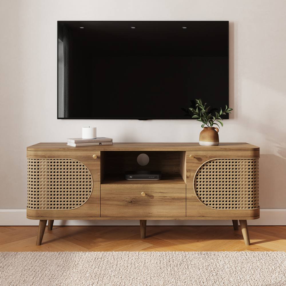 GFW Sorrel Rattan TV Unit in Brown