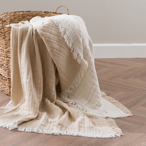 Reversible Muslin Cotton Throw Blanket