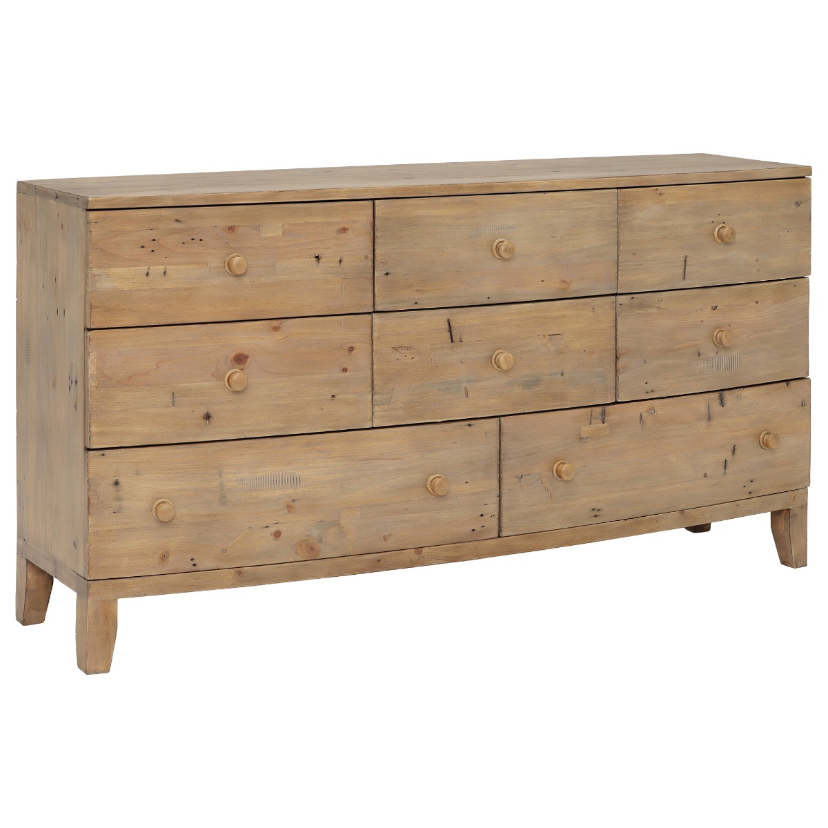 Lewes Reclaimed Wood 8 Drawer Dresser, Wheat