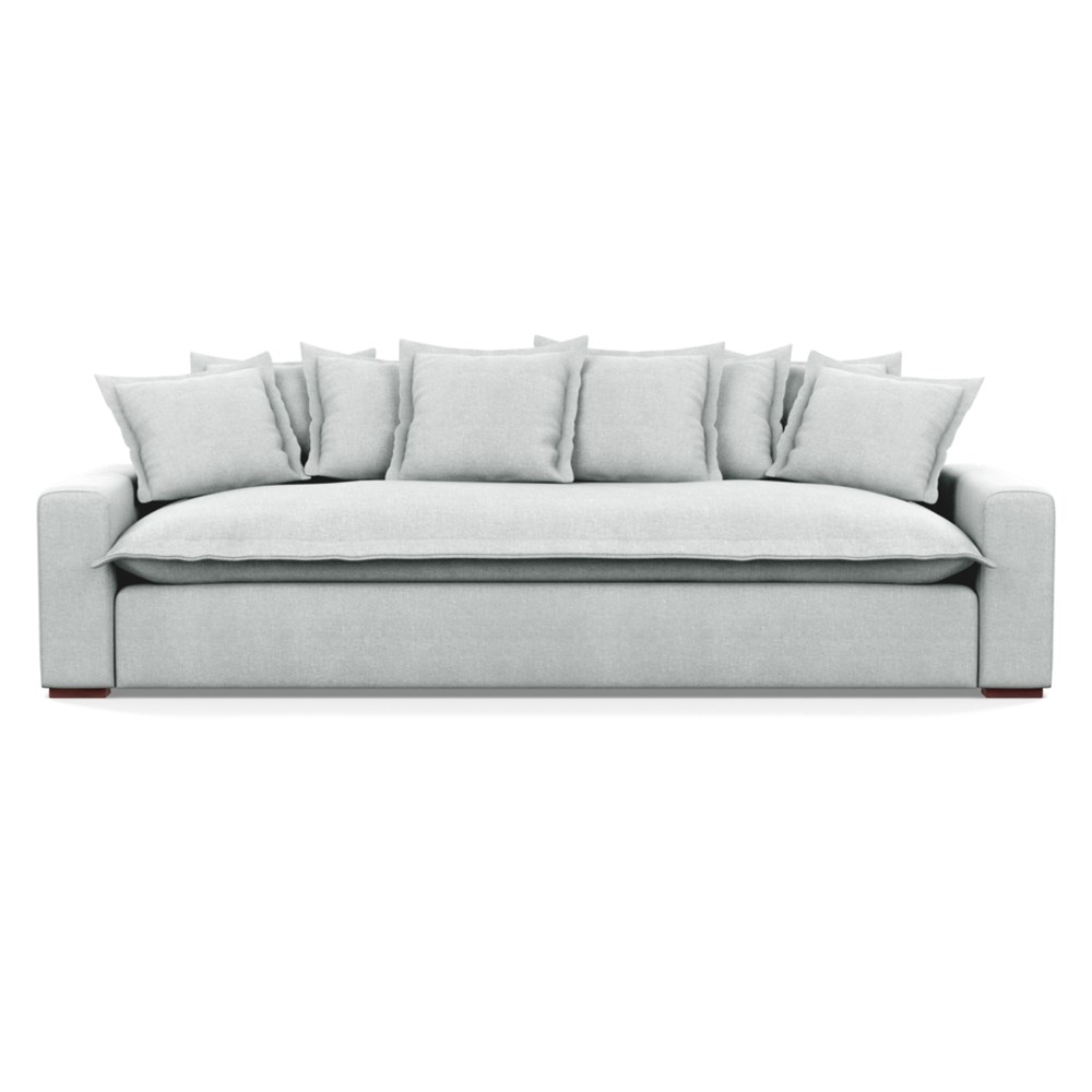 Heal's Brompton 5 Seater Sofa Broad Weave Tin Walnut Stain Feet