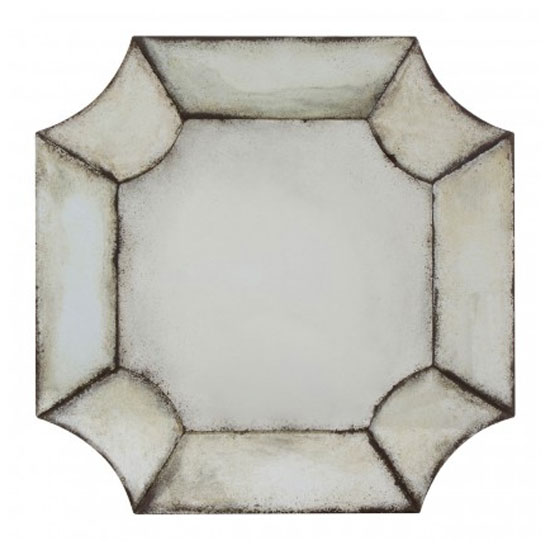 Raze Curved Corners Wall Bedroom Mirror In Antique Silver Frame
