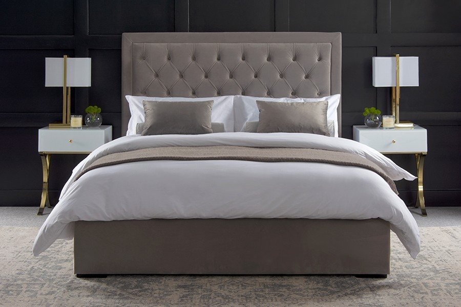 Zeno Upholstered Bed Feather Grey