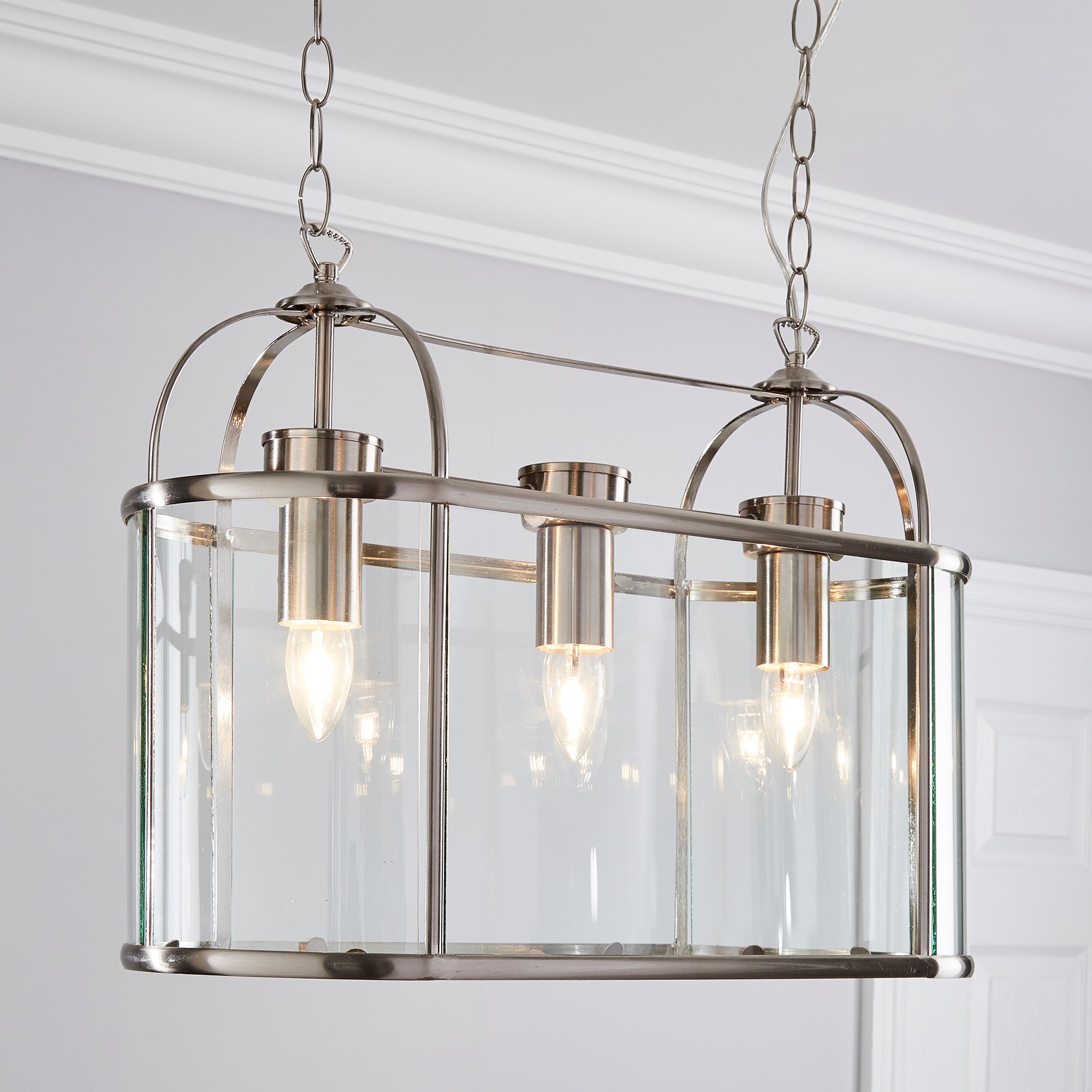 Hurricane 3 Light Diner Fitting Silver