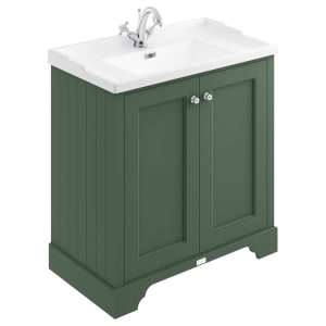 Bayswater Victrion Hunter Green Traditional Freestanding Vanity Unit & White Recessed Basin - 800mm