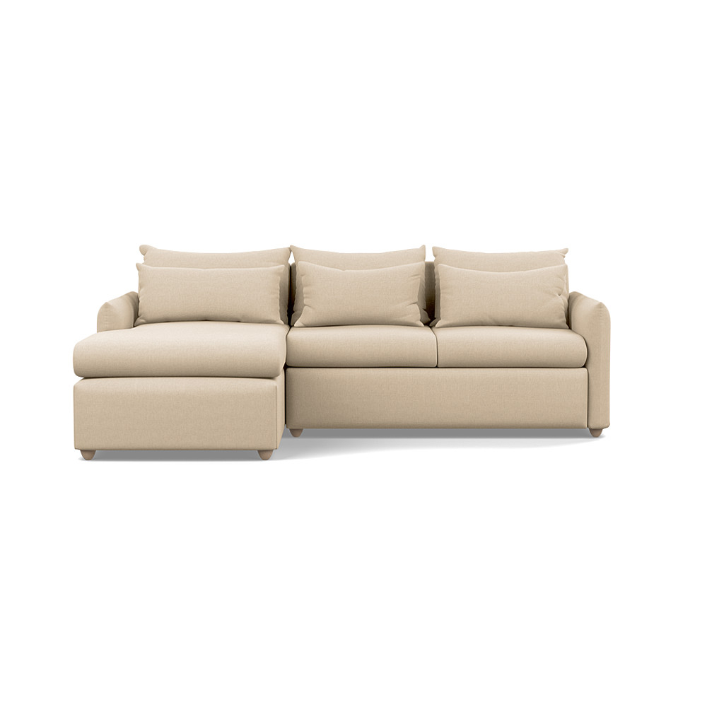 Heal's Pillow Medium LHF Corner Chaise Sofa Bed Brushed Cotton Oat Natural