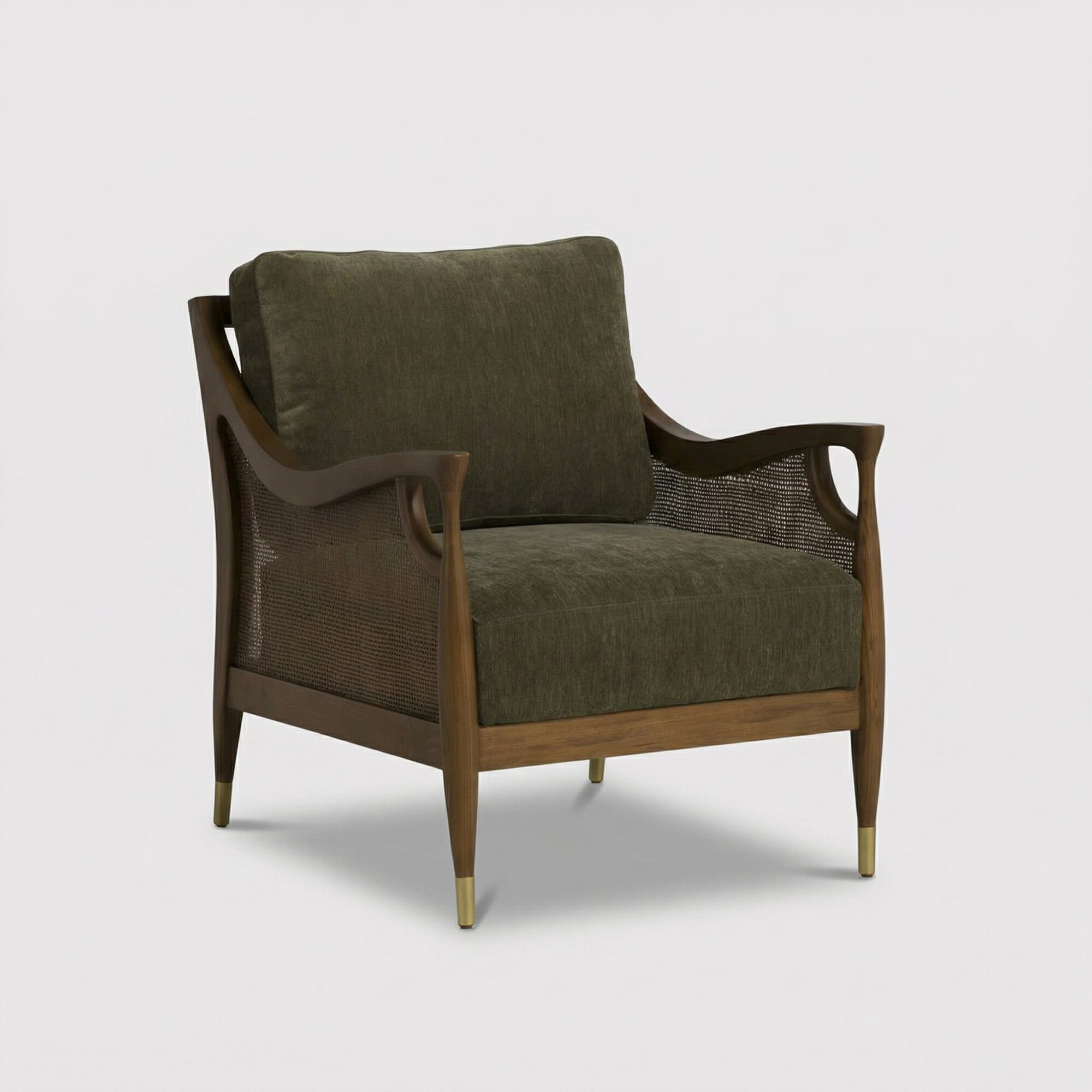 Ambrosio Accent Armchair, Green Fabric | Barker & Stonehouse
