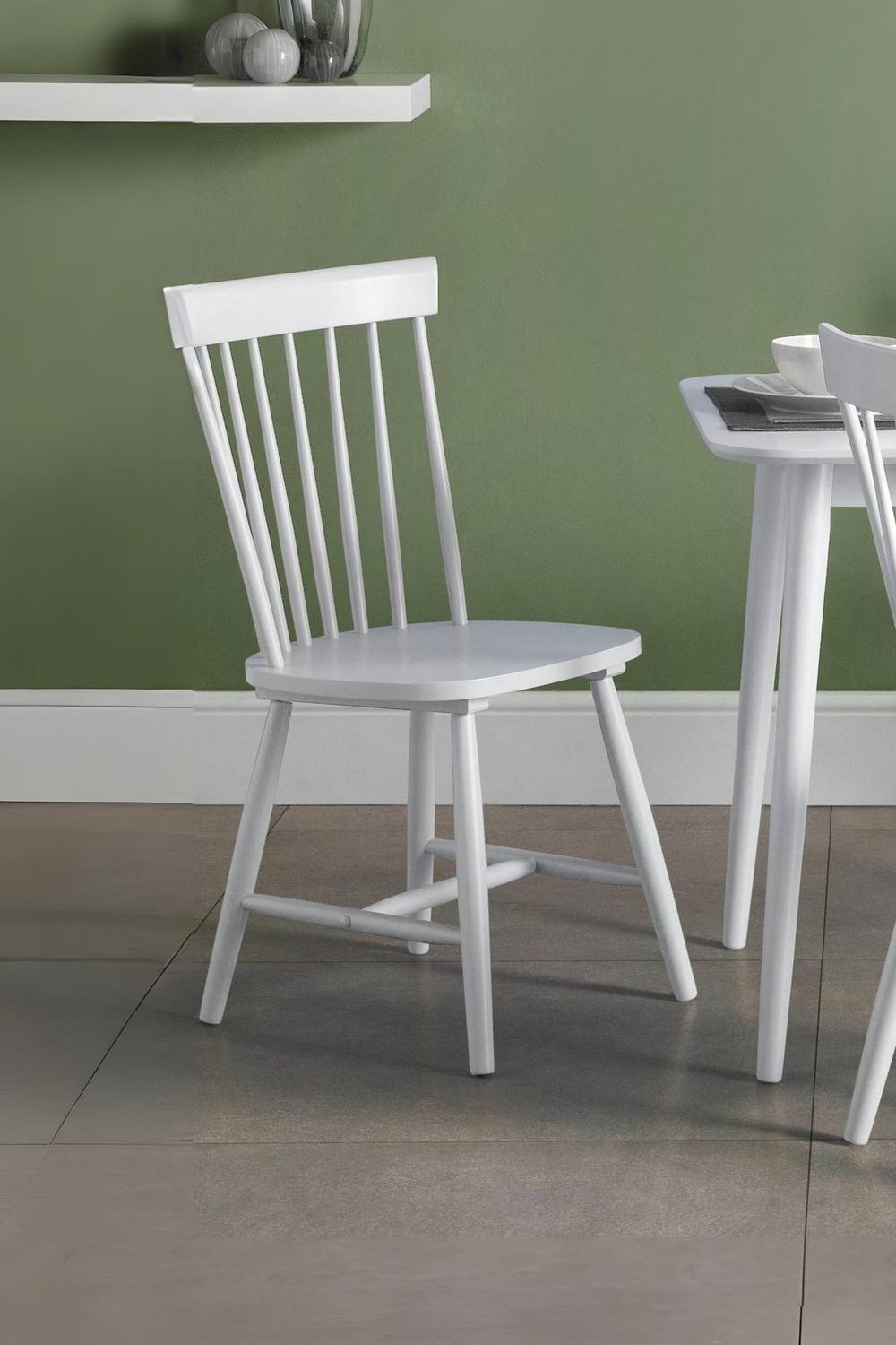 Julian Bowen Torino Spindle Back Dining Chair (Set of 2) in White