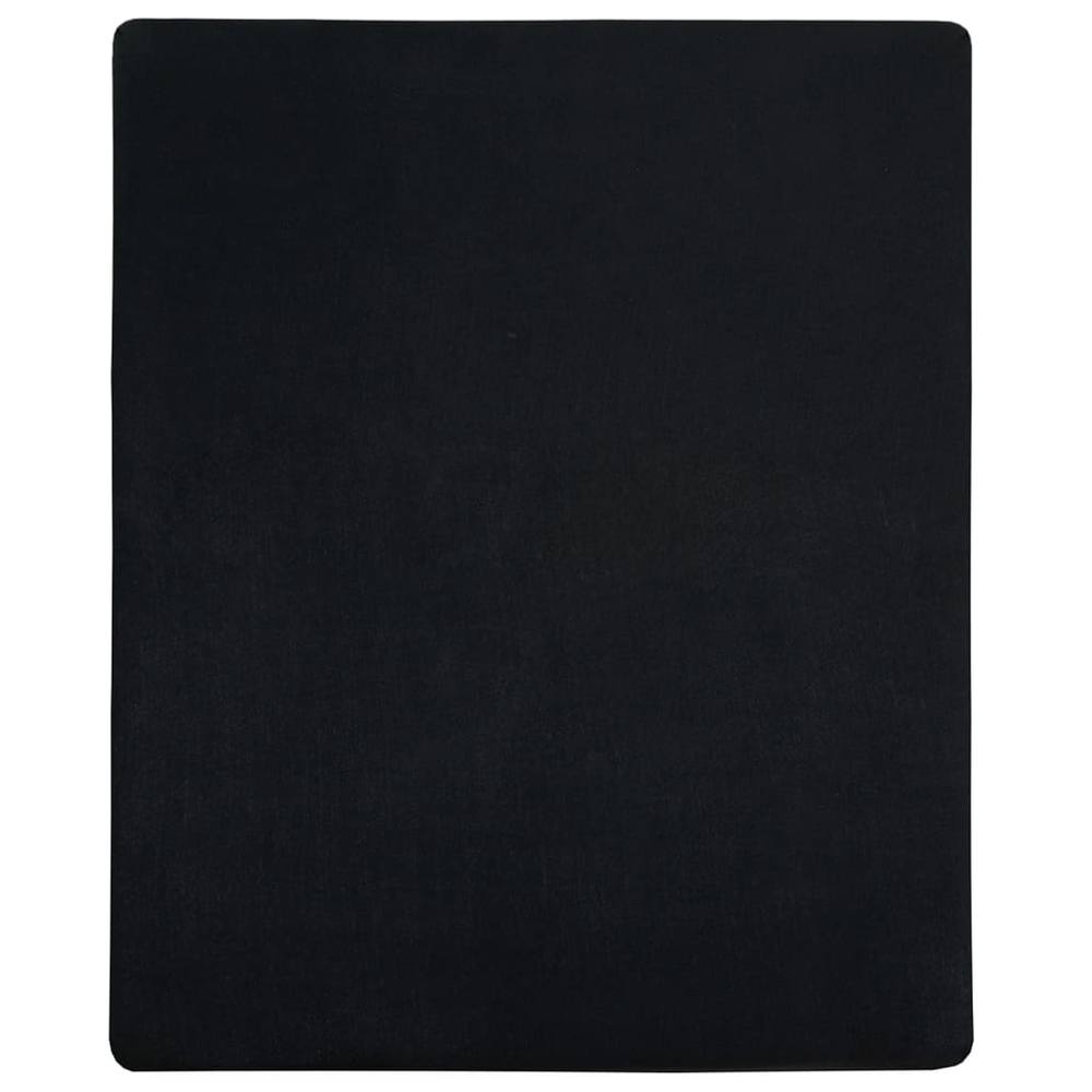 Berkfield Home Jersey Fitted Sheets 2 pcs Black 90x200 cm Cotton