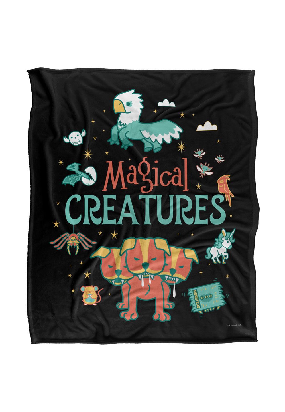 Harry Potter Magical Creatures Officially Licensed Silky Touch Super Soft Throw Blanket 152x127 cm in White