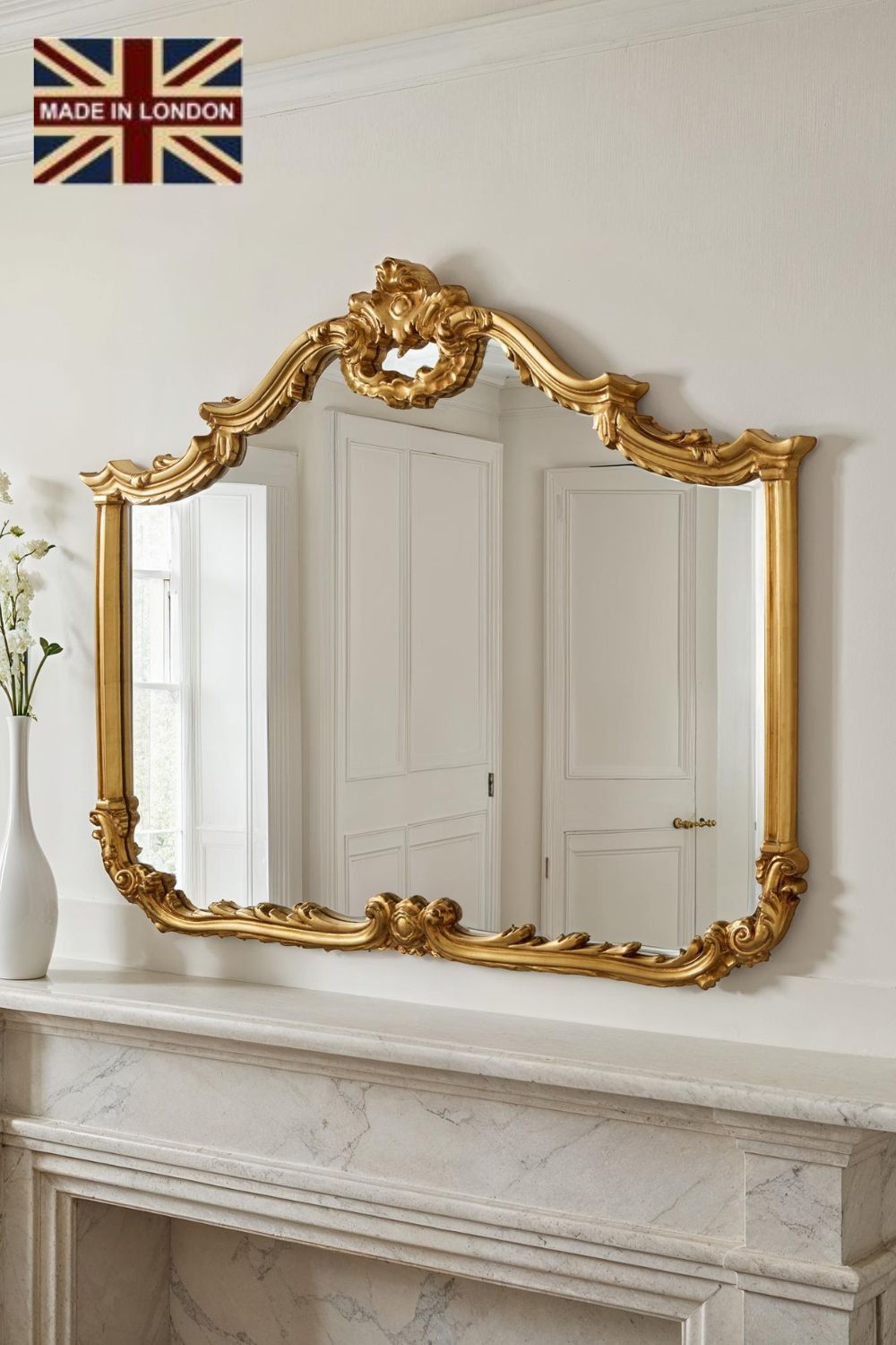 Yearn Mirrors Carved Landscape mirror Gold 122(w)x104cm(h)