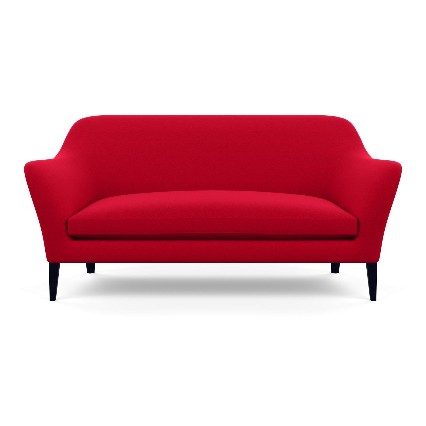 Heal's Wallis 3 Seater Sofa Melton Wool Red Oxide Black Feet 2