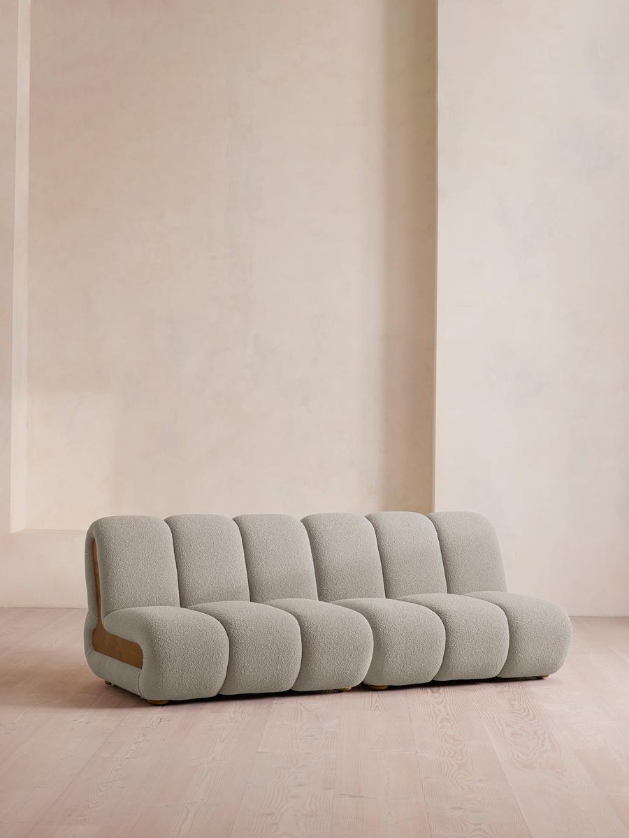 Noelle Modular Sofa, Four Seater, Textured Wool Boucle, Pistachio