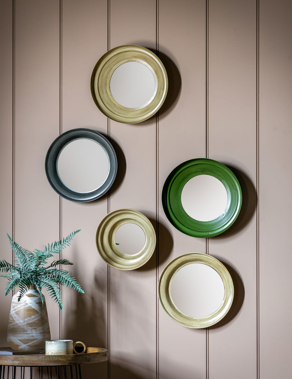 Gallery Direct Set of 5 Crosby Round Wall Mirrors Multi