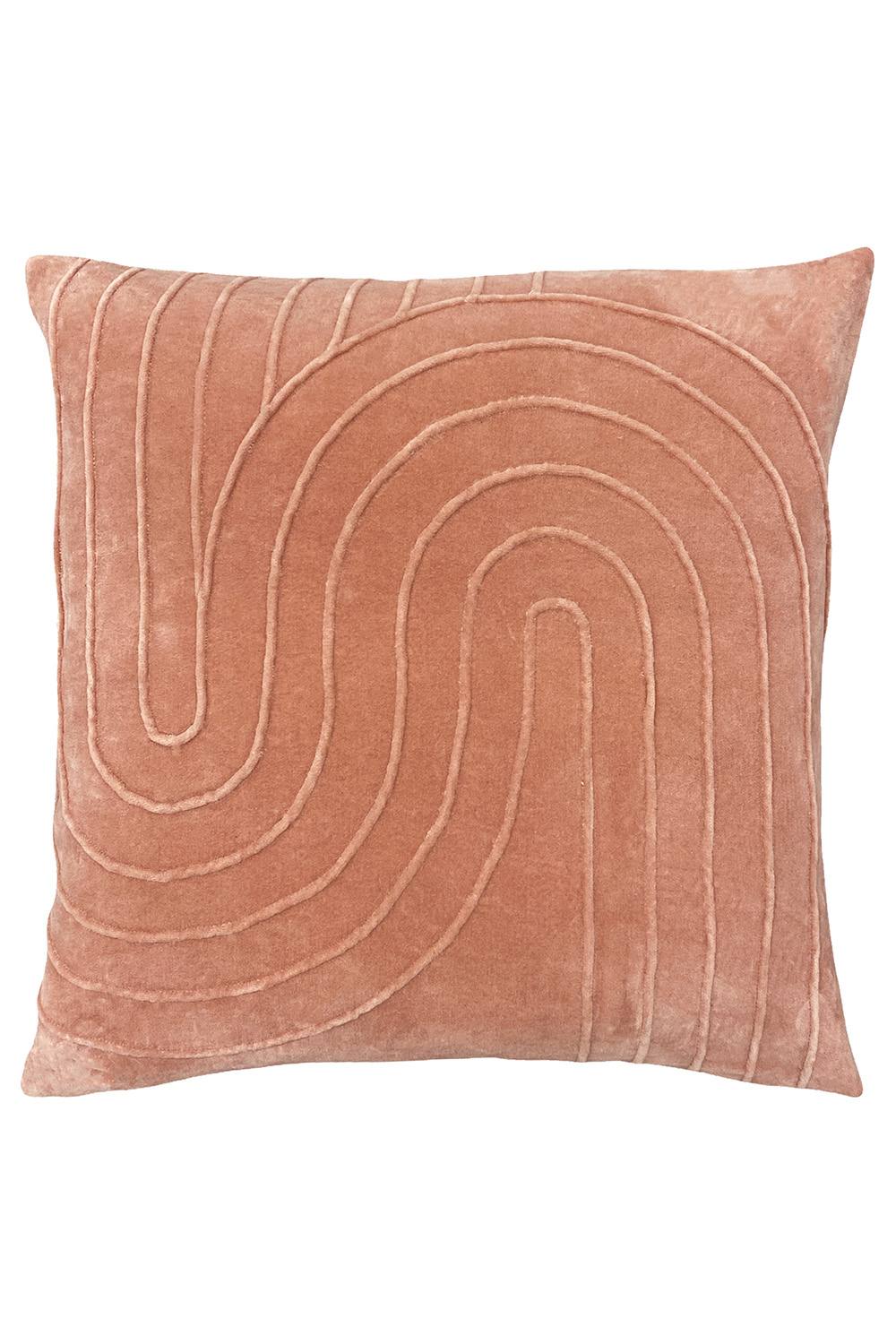Furn Mangata Pleated Soft Velvet Cushion in Pink