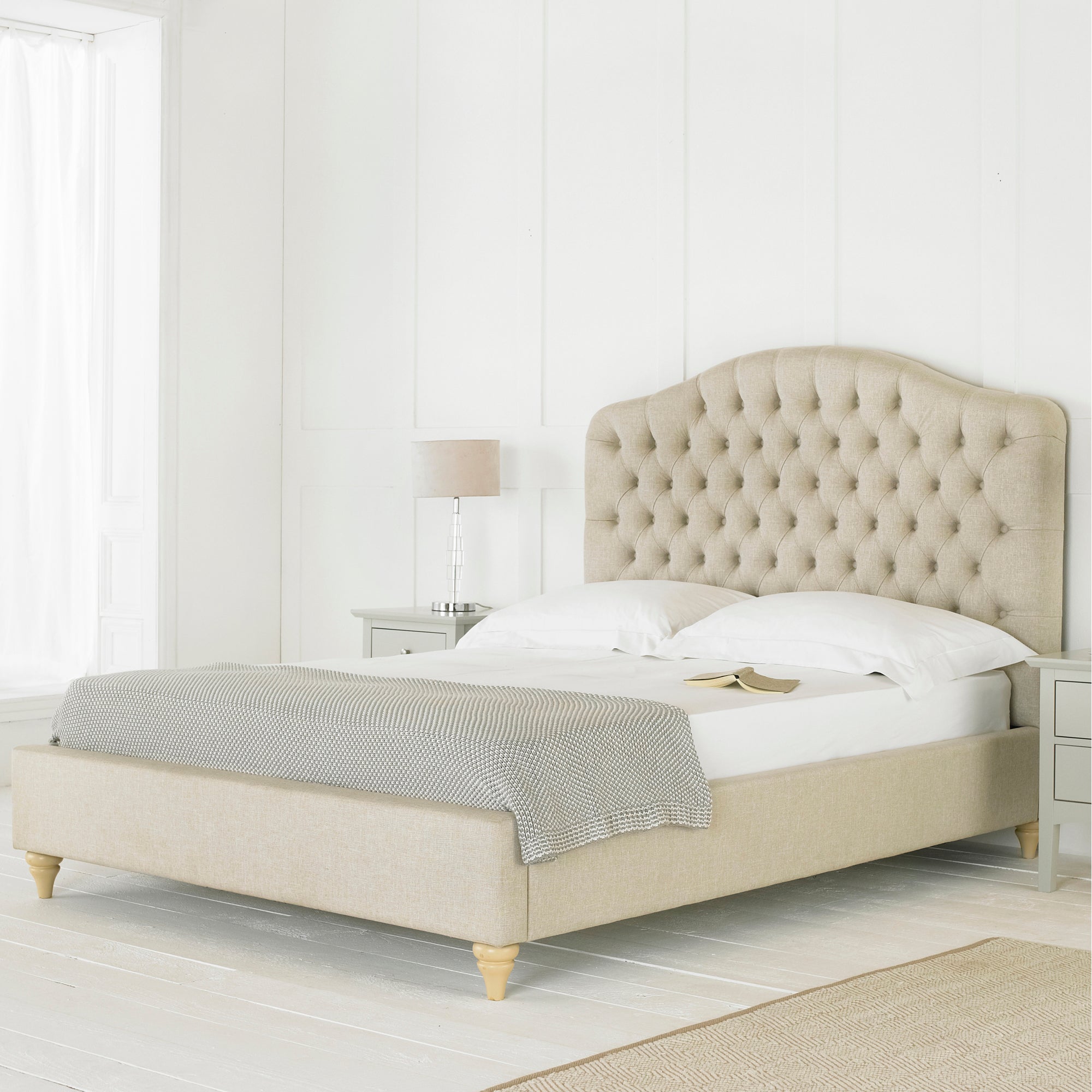 Balmoral Fabric Bed Frame Natural (Beige)